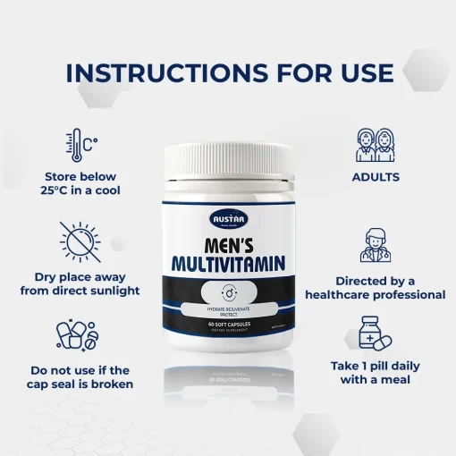 AUSTAR Men’s Multivitamin - 60 Capsules - Image 4