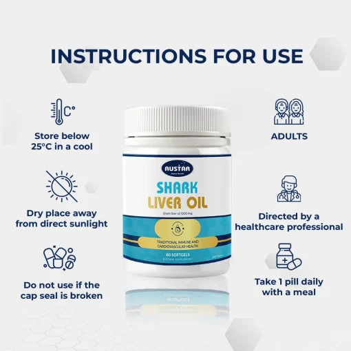AUSTAR Shark Liver Oil 1000MG - 60 Capsules - Image 4