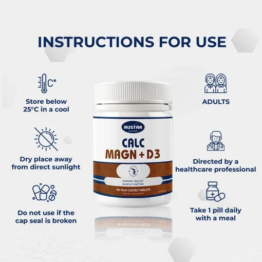 AUSTAR Calc Magn + D3 - 60 Capsules - Image 4