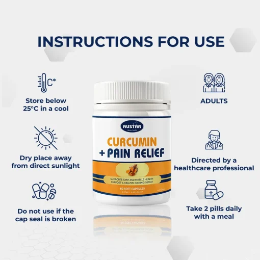 AUSTAR Curcumin+ Pain Relief - 60 Capsules - Image 4