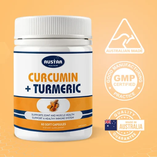 AUSTAR Curcumin + Turmeric - 60 Capsules - Image 2