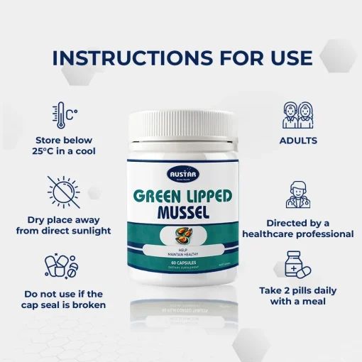 AUSTAR Green Lipped Mussel - 60 Capsules - Image 4