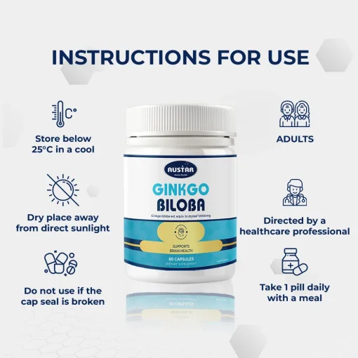 AUSTAR Ginkgo Biloba 12000MG - 60 Capsules - Image 4