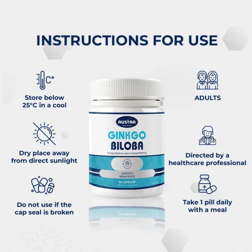 AUSTAR Ginkgo Biloba 6000MG - 60 Capsules - Image 4