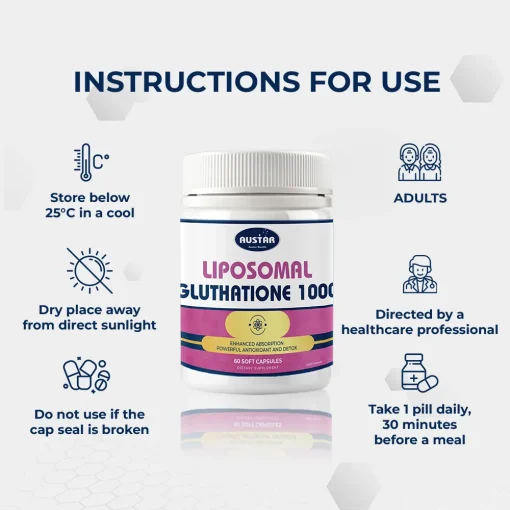 AUSTAR Liposomal Glutathione 1000MG - 60 Capsules - Image 4