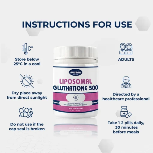AUSTAR Liposomal Glutathione 500MG - 60 Capsules - Image 4